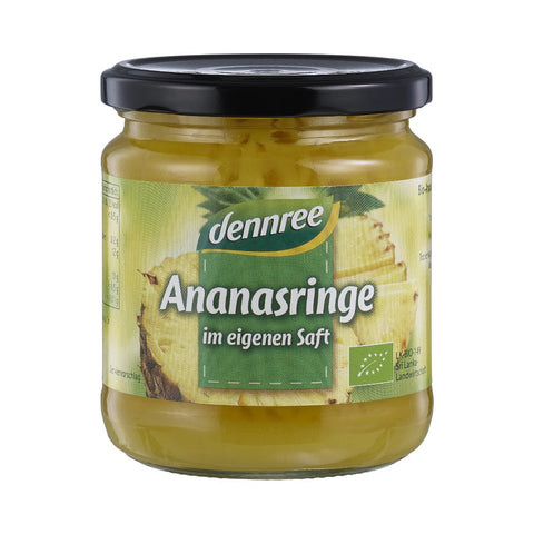 Bio ananasovi obročki v soku 350 g