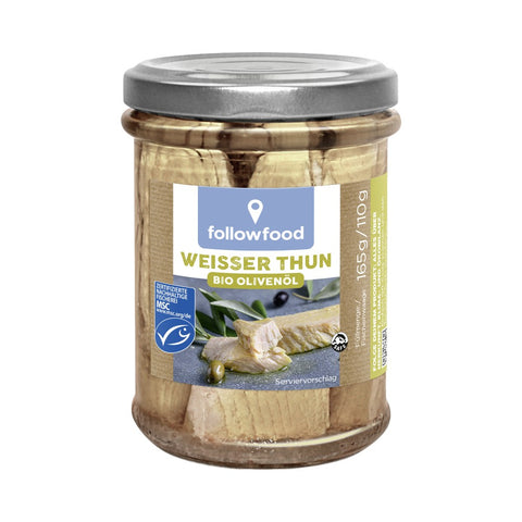 Tuna bela v bio oljčnem olju v kozarcu 160 g