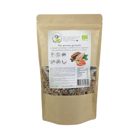 Bio presna granola čokolada jagoda 300 g