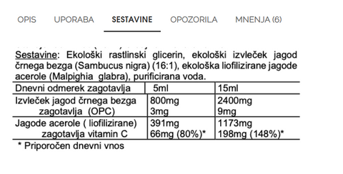 Ekološki sirup črnega bezga z vitaminom C 100 ml