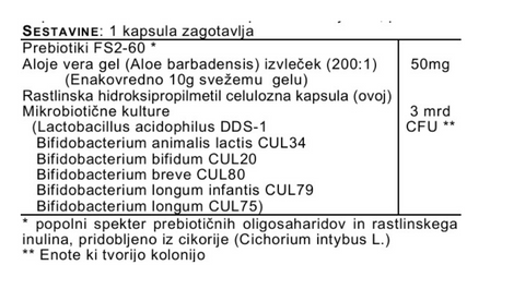 Synerbio mešanica mikrobiotičnih kultur 40+ 60 kapsul