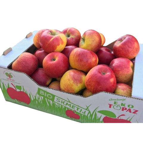 Sveža ekološka jabolka Topaz zaboj 9 kg