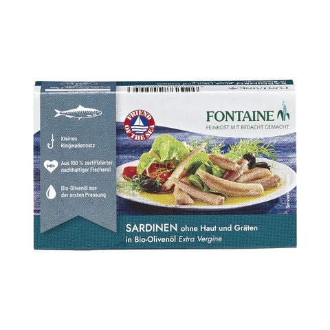Sardine brez kosti in kože v bio olju 120 g